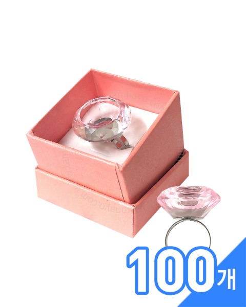 다이아몬드 반지형 색소판(핑크) 100개