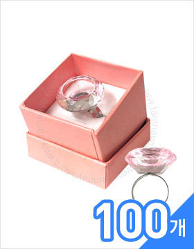 다이아몬드 반지형 색소판(핑크) 100개